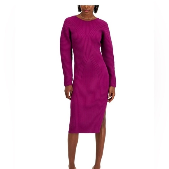 INC International Concepts Autum Berry Dolman Sleeve Sweater Dress L NWT - Picture 1 of 12